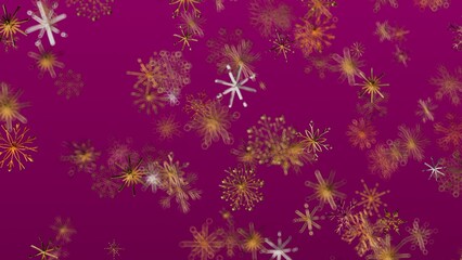 Elegant abstract design featuring delicate snowflake shapes on a vibrant pink background perfect for holiday themes, greeting cards, or winter s