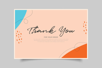 modern thank you for order card for business promo