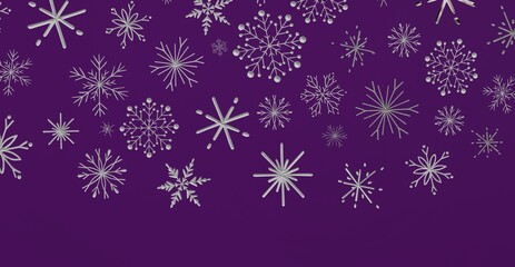 Abstract purple background with silver snowflakes, perfect for winter designs, holiday greetings, christmas cards, and festive projects.