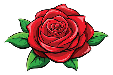 Naklejka premium Red rose isolated on white