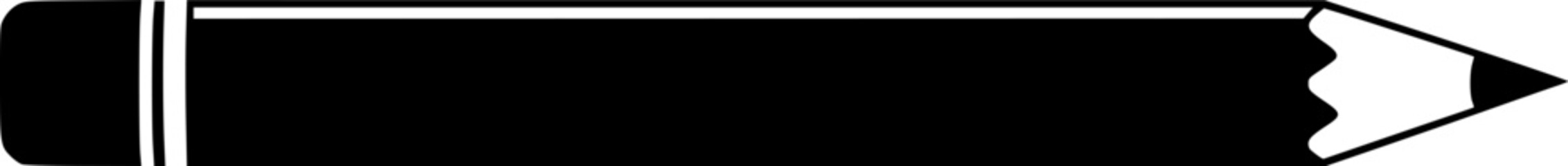 Pencil silhouette. This image shows a black pencil outline, a tool for writing and drawing. Vector clipart illustration design.
