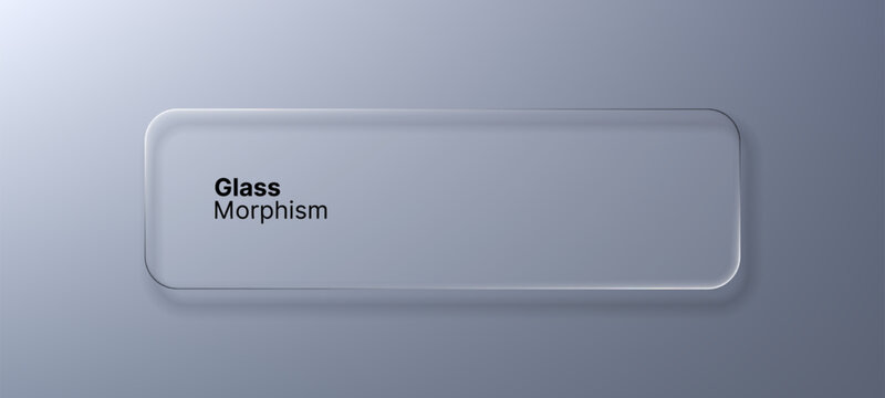 Liquid glass morphism vector design element for modern user interface, app icon or web page button. Concept of future graphic display.