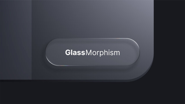 Liquid glass morphogenesis vector button with translucent effect. Modern UI element for website, app, and interface design. Digital art for web design.