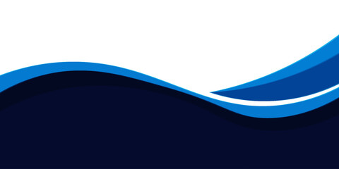 Obraz premium Abstract blue modern business wave banner background.border and header wavy design decoration on white background,eps 10