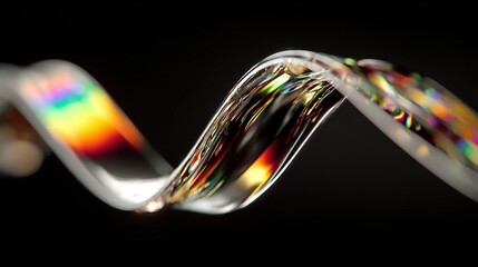 Abstract Rainbow Wave: Dynamic Light and Color on Black Background.