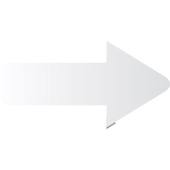 White Arrow Directional Symbol With Gradient And Shadow Isolated On White Background
