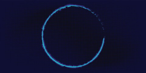 Halftone dots and grunge circles texture isolated on blue background. Dotted spray texture. Vector abstract design elements, spiral circles, sound waves, circle vector dots.