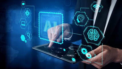 AI Assistant Brain Processor with LLM Technology, Big Data, Machine Learning, Generative AI for Business Support, Future Agentic AI Technology and Artificial Intelligence Prompt Engineering. Thunk