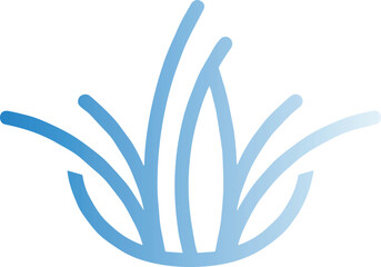 Obraz premium Abstract Blue Gradient Swirls Forming a Stylized Plant Shape Curve vector