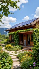 Fototapeta premium Story House Amidst Vibrant Gardens