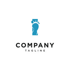Letter I Foot Logo Icon Vector