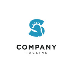 Letter S Foot Logo Icon Vector