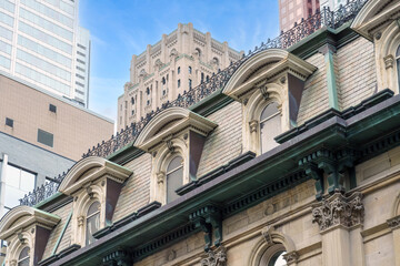 Old vs. new architecture in the downtown district, Toronto, Canada