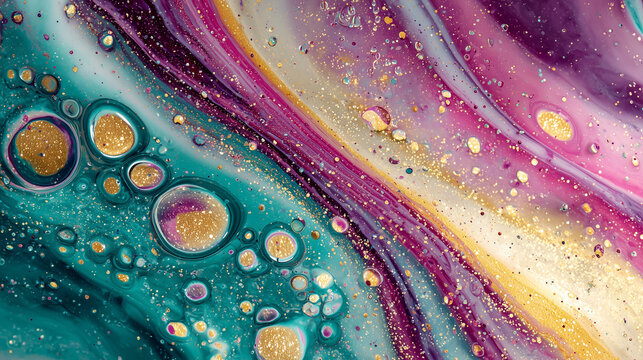Abstract Fluid Acrylic Paint Texture