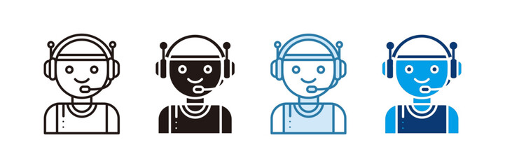 Virtual Assistant Icon Set Multiple Style Collection