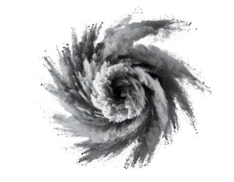  Grey Smoke Explosion on Transparent Background