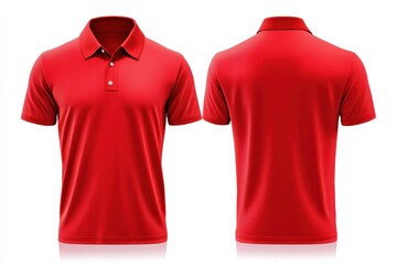 Red sports jersey design template front view with copy space for customization