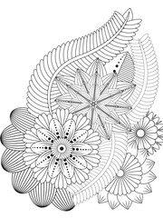 Fototapeta premium PrintFlowers Coloring Pages For Adules