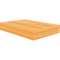 Simple Wooden Plank with Transparent Background Isolated on White Studio Background Minimalist Design for Product Display