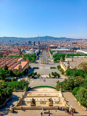Barcelona, Spain, May 28, 2025, View of National art museum of Catalonia (Museu Nacional d'Art de Catalunya), spain