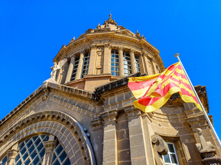 Barcelona, Spain, May 28, 2025, View of National art museum of Catalonia (Museu Nacional d'Art de Catalunya), spain