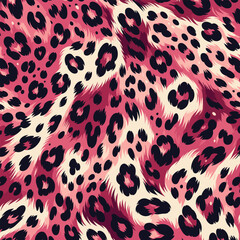 Pink leopard fur texture with striking pattern and animal style, designed for fabric, wallpaper, fashion projects, and camouflage background.