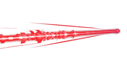 red light beam line streak moving across dark background, glowing effect, digital motion trail clean png