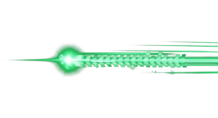 green light beam line streak moving across dark background, glowing effect, digital motion trail clean png