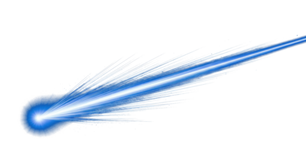 blue light beam line streak moving across dark background, glowing effect, digital motion trail clean png