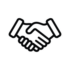 Fototapeta premium Two black hands come together in an iconic handshake symbol over white