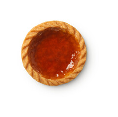 apricot jam tart sweet fruit tart with shadow isolated on transparent background