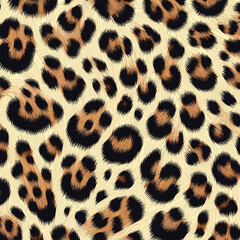 Leopard Skin Texture Pattern Vector. Leopard Fur Camouflage Background. Seamless Animal Wildlife Skin Pattern, rich finish for wallpaper and apparel.