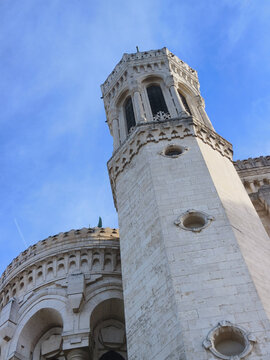 Lyon, France, May 29, 2025, The Basilica of Notre-Dame of Fourviere (La Basilique Notre Dame de Fourvi&egrave;re) in Lyon, France, Europe