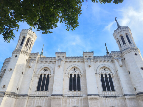 Lyon, France, May 29, 2025, The Basilica of Notre-Dame of Fourviere (La Basilique Notre Dame de Fourvi&egrave;re) in Lyon, France, Europe