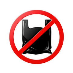 No plastic bag symbol isolated on transparent background