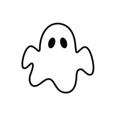 Cartoon ghost character isolated on transparent background