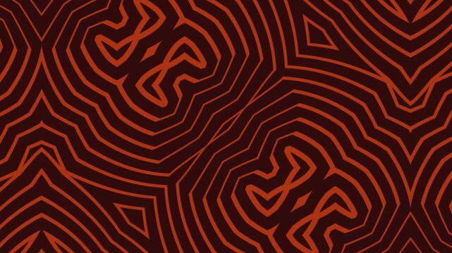 Overlaid upon this dark canvas are vintage, elegant lines in a warm, lustrous copper or brassy orange. This animation loop patterns provides a luxurious contrast against the brown background.
