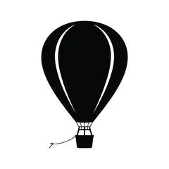 Obraz premium A black hot air balloon soars on a beautiful white background