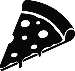 Pizza Slice Silhouette Vector – Fast Food Icon for Restaurant and Italian Cuisine Design