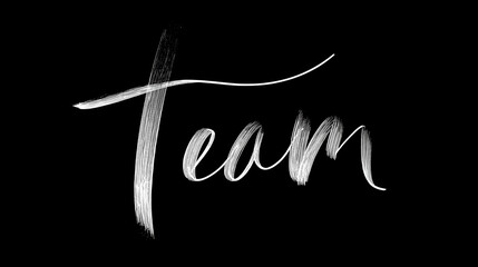 Hand lettering team word with brush stroke effect