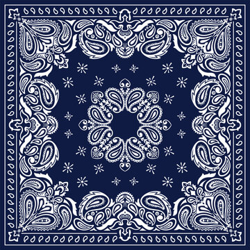 Paisley Blue Bandana