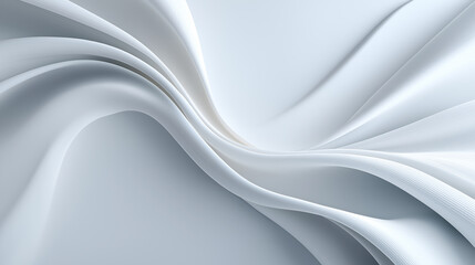 Fototapeta premium White flowing abstract fabric creating smooth waves and curves