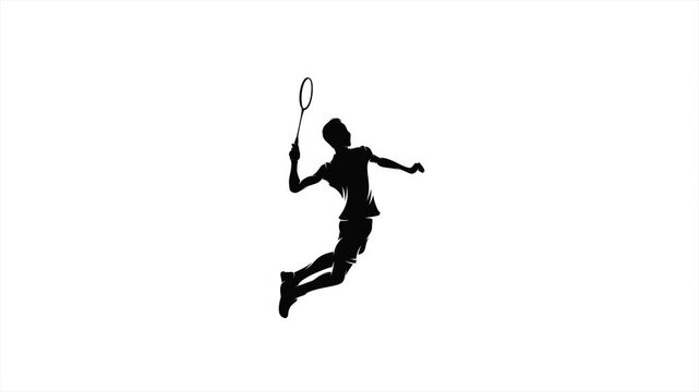 Animation of  badminton player smash