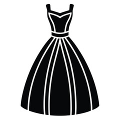 cranberry and gold party gown vector icon