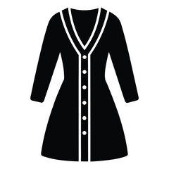 cozy cardigan style dress vector icon