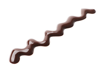 Sample of tasty melted chocolate isolated on white