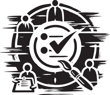 Simplified Task Assignment Icon Representing Teamwork and Delegation Workflow