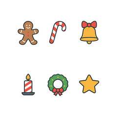 set of christmas icons
