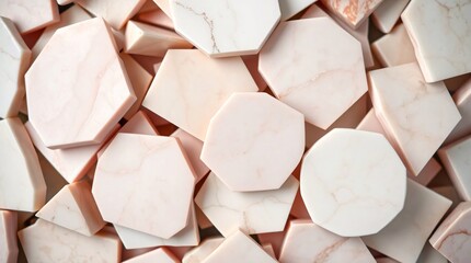 Stunning geometric marble tiles create a modern, elegant background design