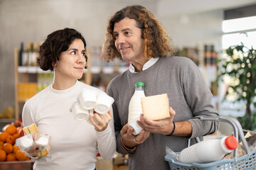 European couples choose natural dairy products, carefully looking at the date of manufacture and...